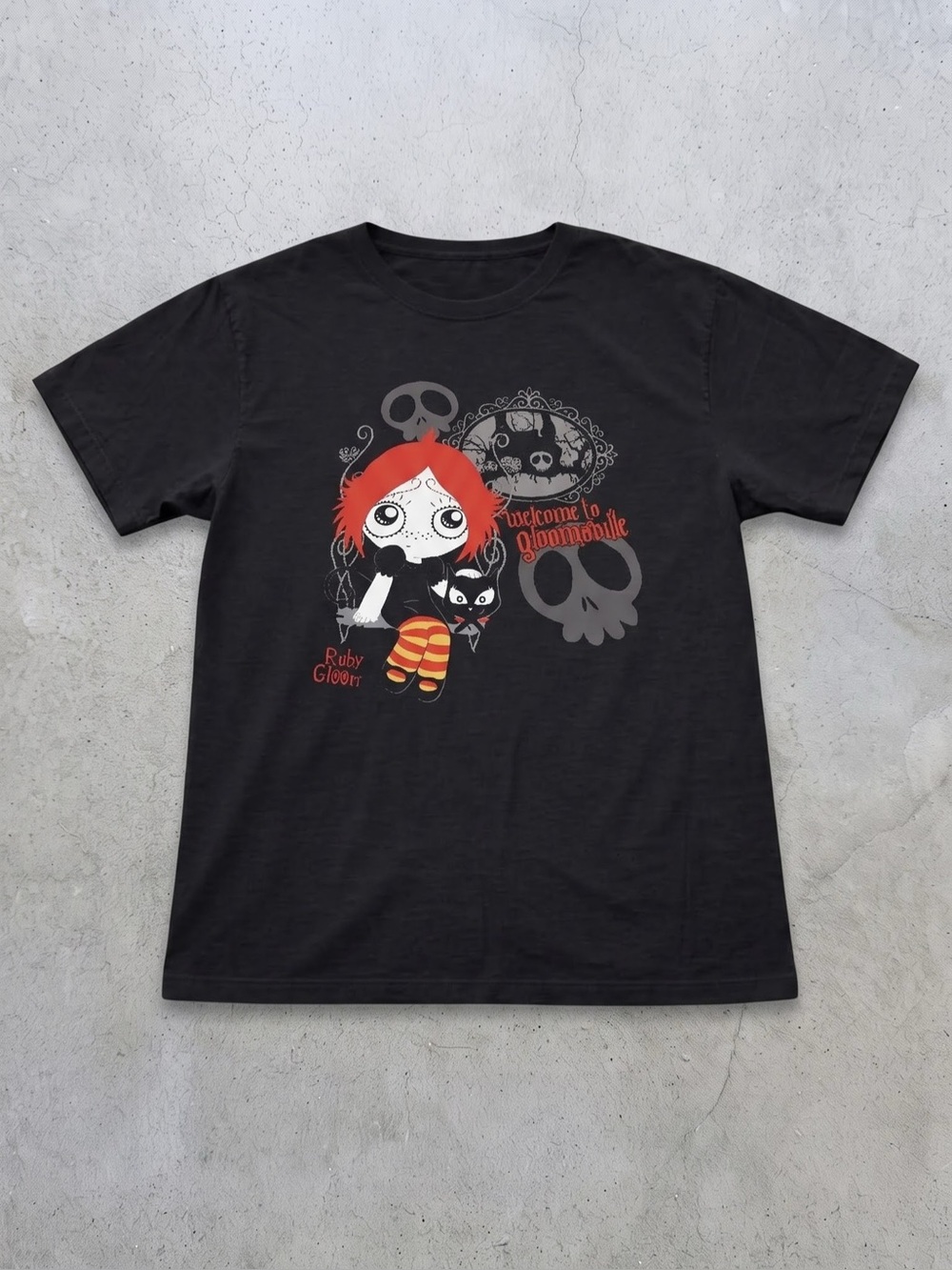 Gildan Black Ruby Gloom Graphic Tee with
Orange Accents